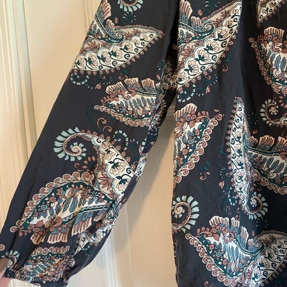 Loft Size Small Paisley Print Button Down Top - Picture 3 of 6